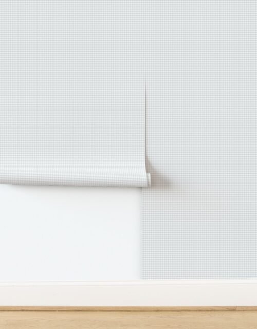 Cloud Grey Pale Airy Small Gingham Check Plaid Pattern Wallpaper
