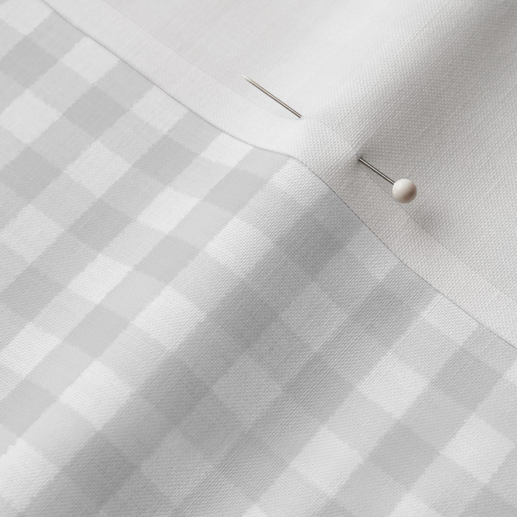 Fabric in Cloud Grey Pale Airy Gingham Check Plaid Pattern Fabric in Cloud Grey Pale Airy Gingham Check Plaid Pattern - Image 3