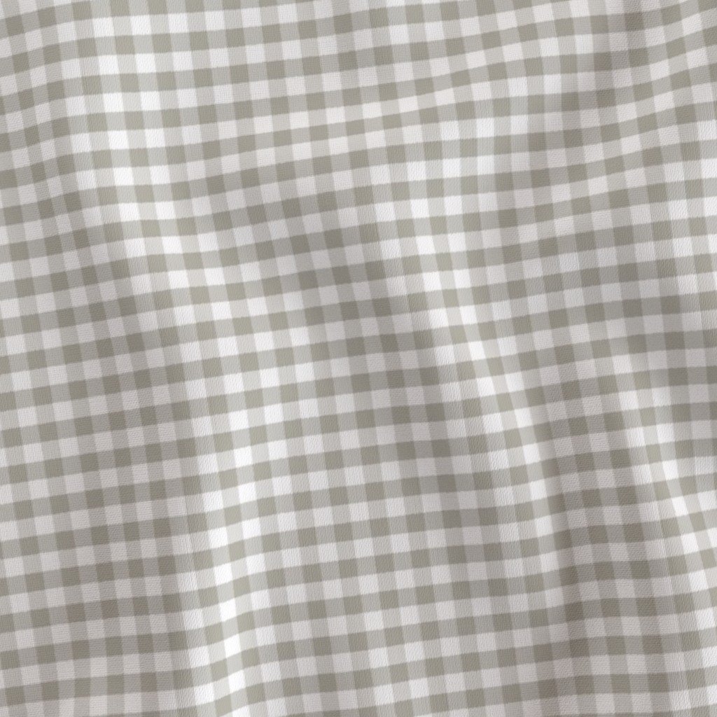 Mushroom Grey Organic Neutral Gingham Check Plaid Pattern