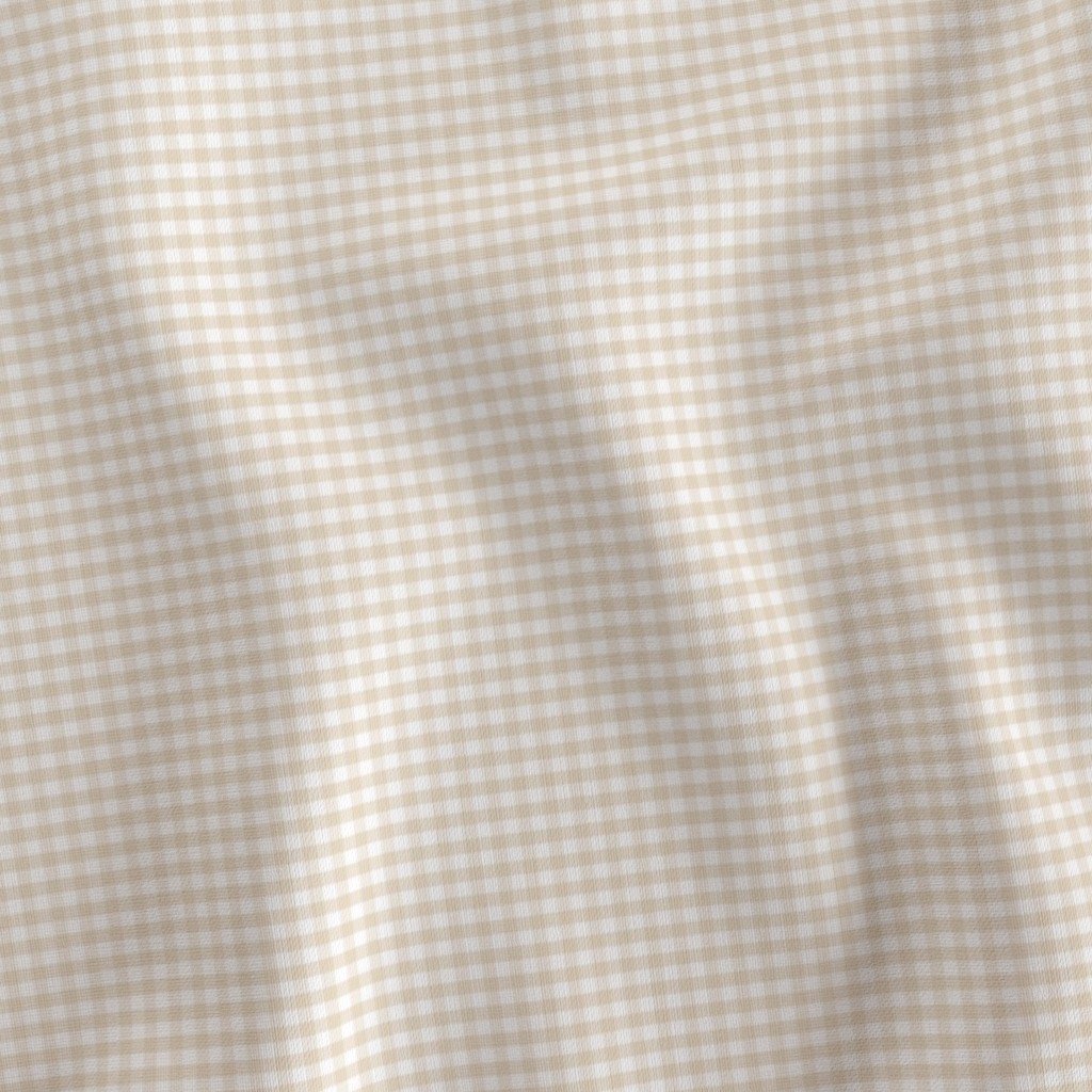 Pale Almond Light Natural Neutral Small Gingham Check Plaid Pattern