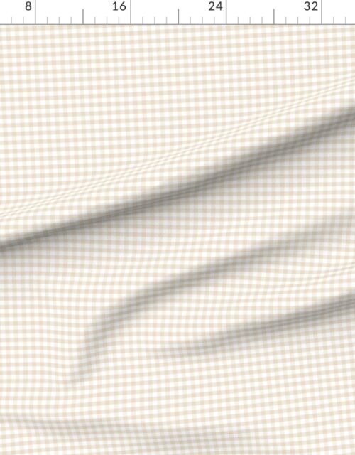 Pale Almond Light Natural Neutral Gingham Check Plaid Pattern
