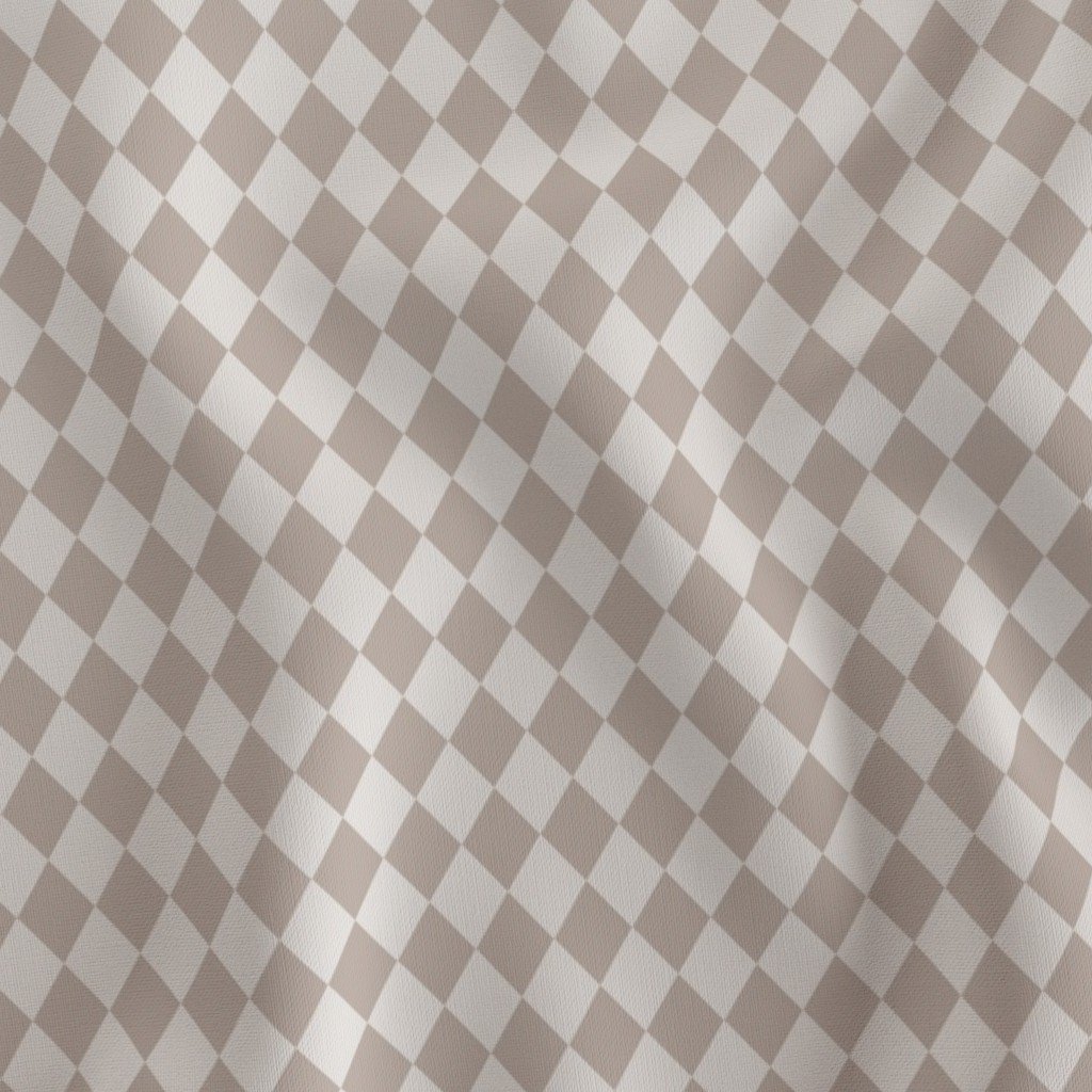 Misty Taupe Honey Diamond Harlequin Check Pattern