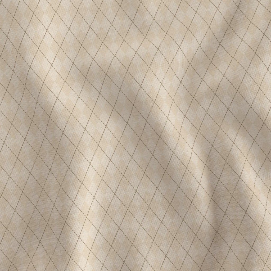 Powder Sand Vintage Cream Small Argyle Diamond Check Pattern