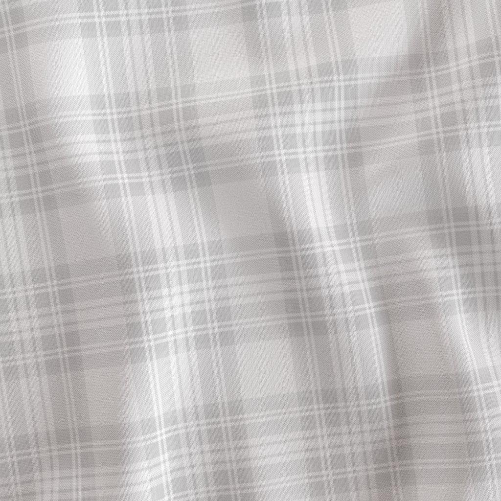 Cloud Grey Pale Airy Small Traditional Tartan Plaid Pattern
