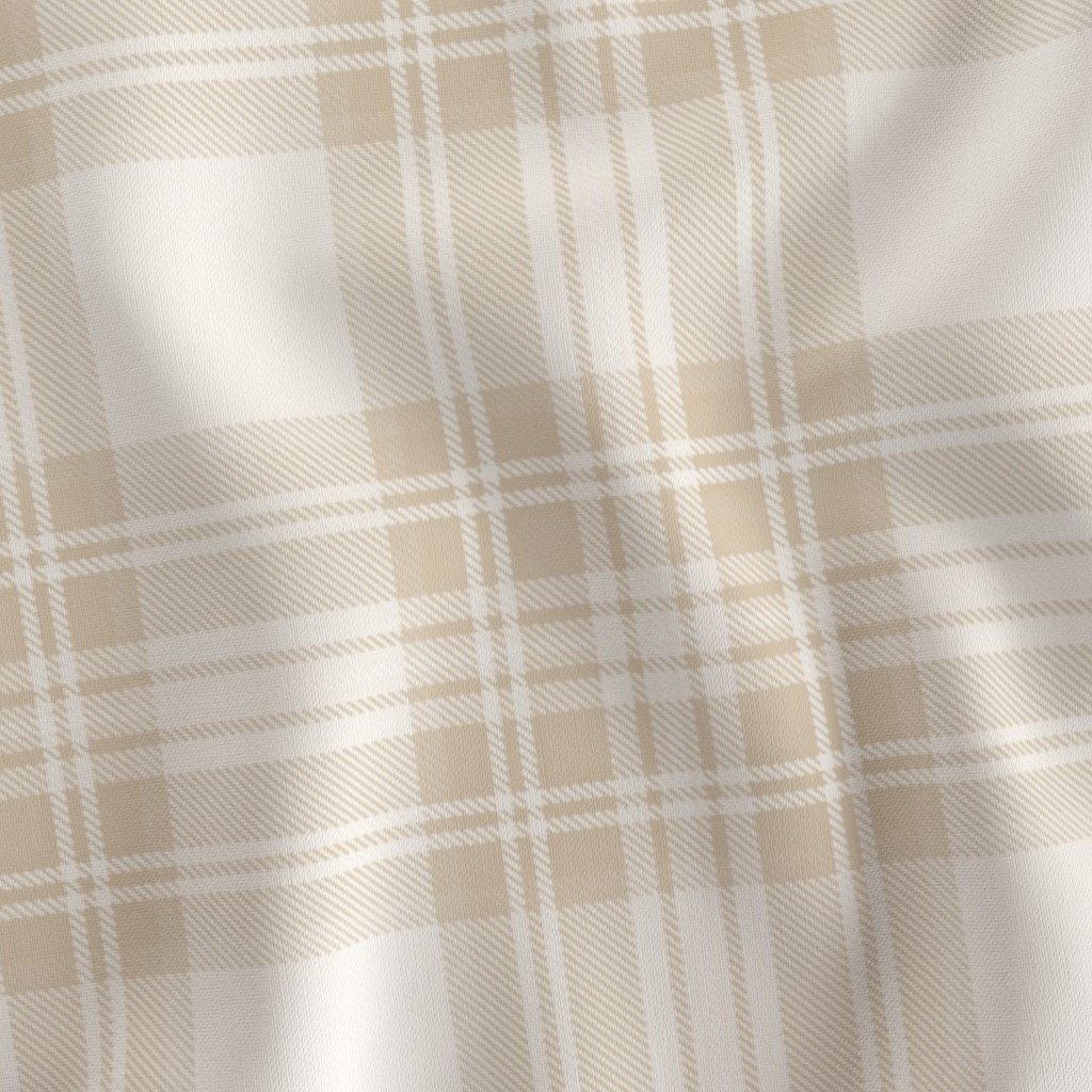 Powder Sand Vintage Cream Large Traditional Tartan Plaid Pattern