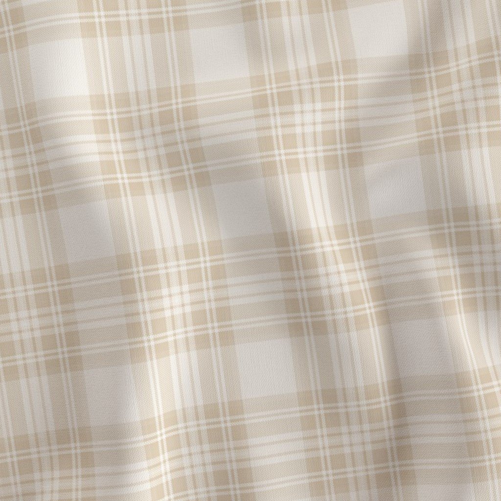 Powder Sand Vintage Cream Small Traditional Tartan Plaid Pattern