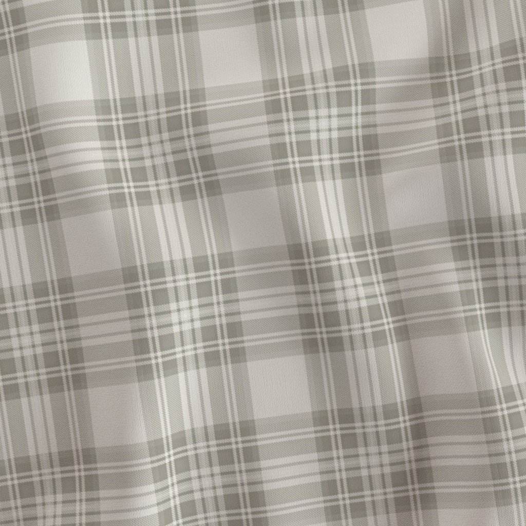 Mushroom Grey Organic Small Traditional Tartan Plaid Pattern