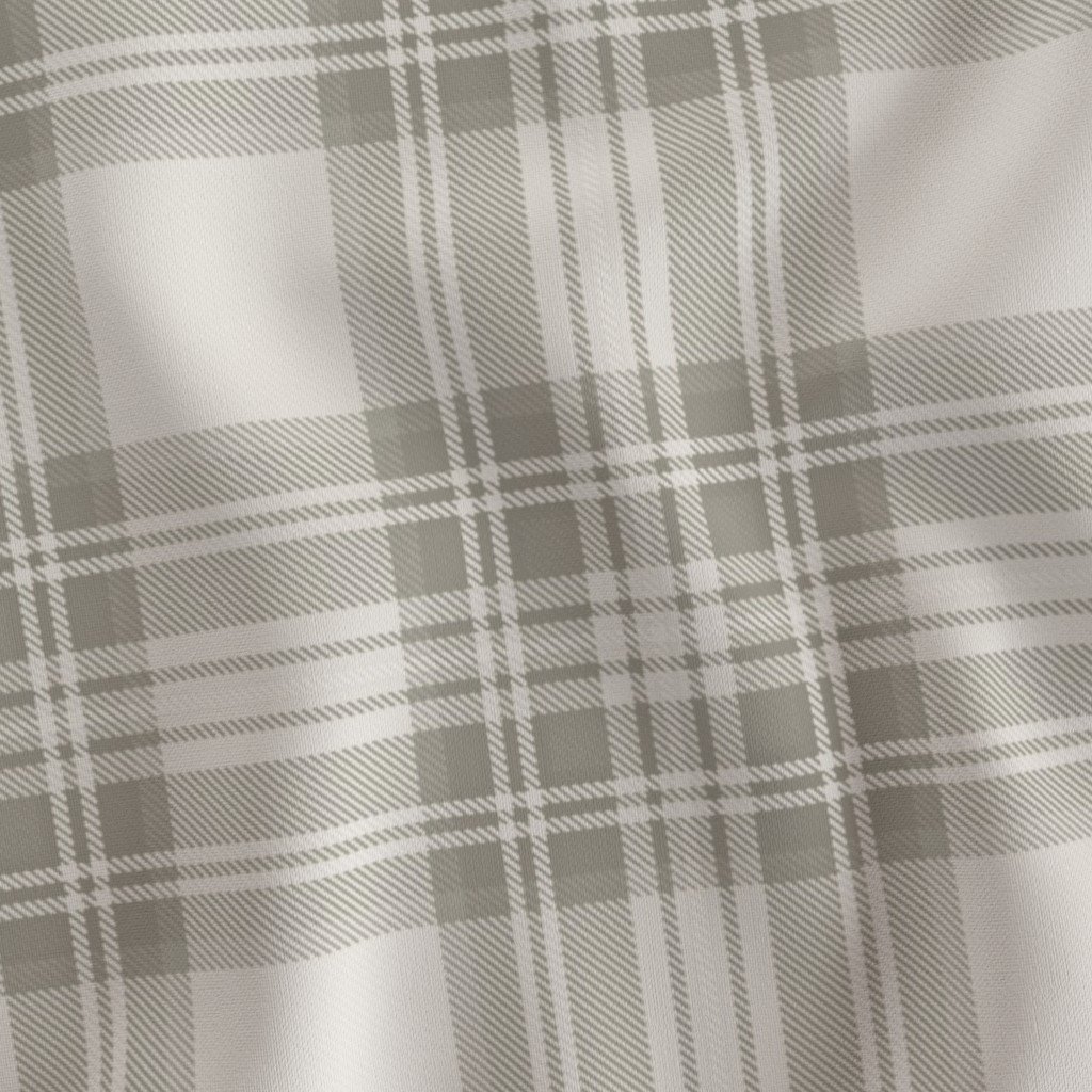 Mushroom Grey Organic Large Traditional Tartan Plaid Pattern