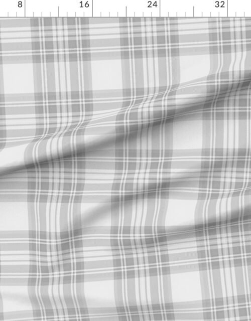 Ash Grey Cool Large Traditional Tartan Plaid Pattern