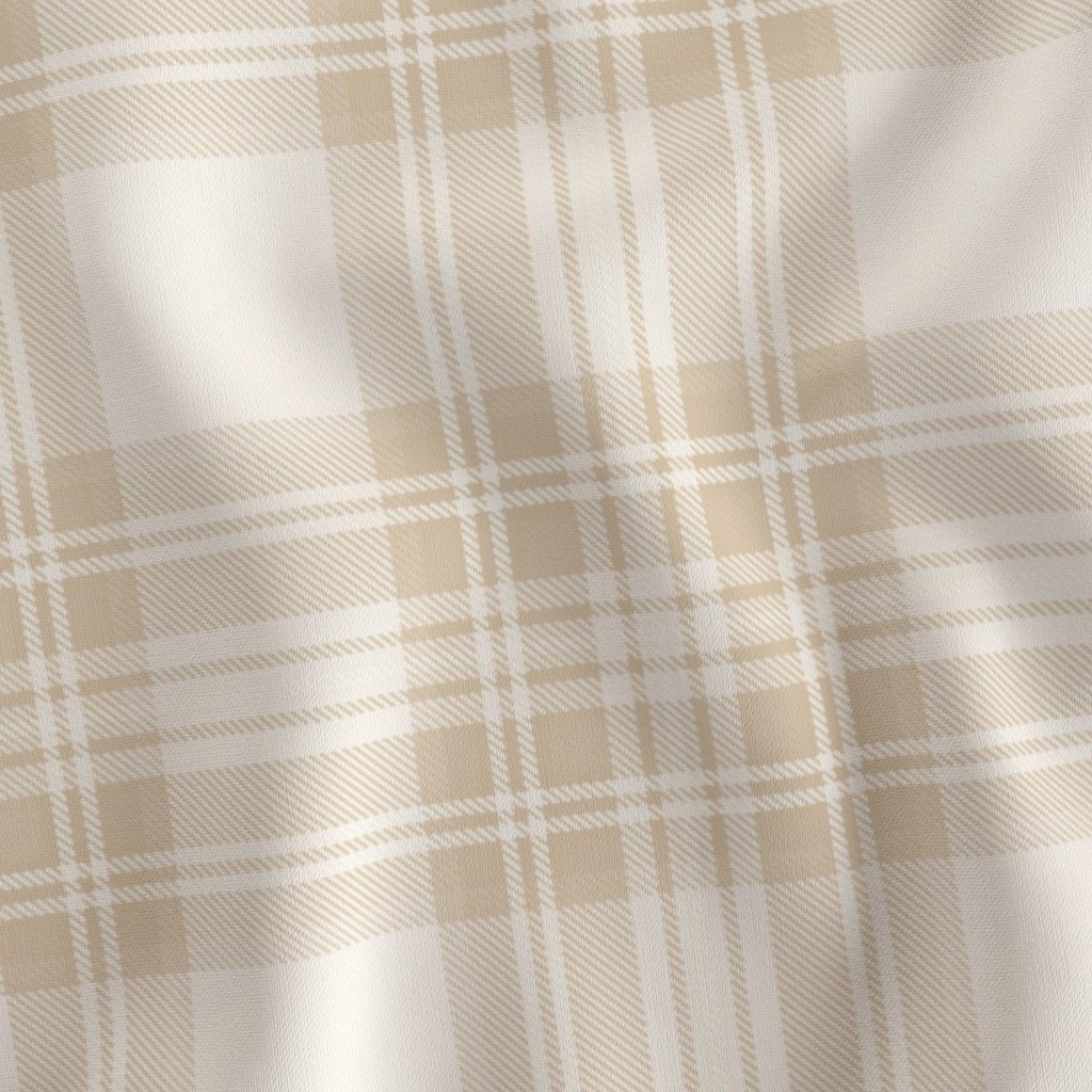 Pale Almond Large Traditional Tartan Plaid Pattern