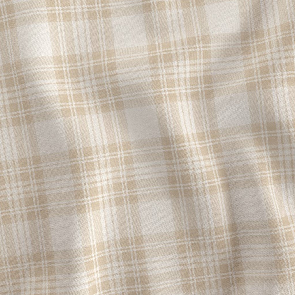 Pale Almond Small Traditional Tartan Plaid Pattern