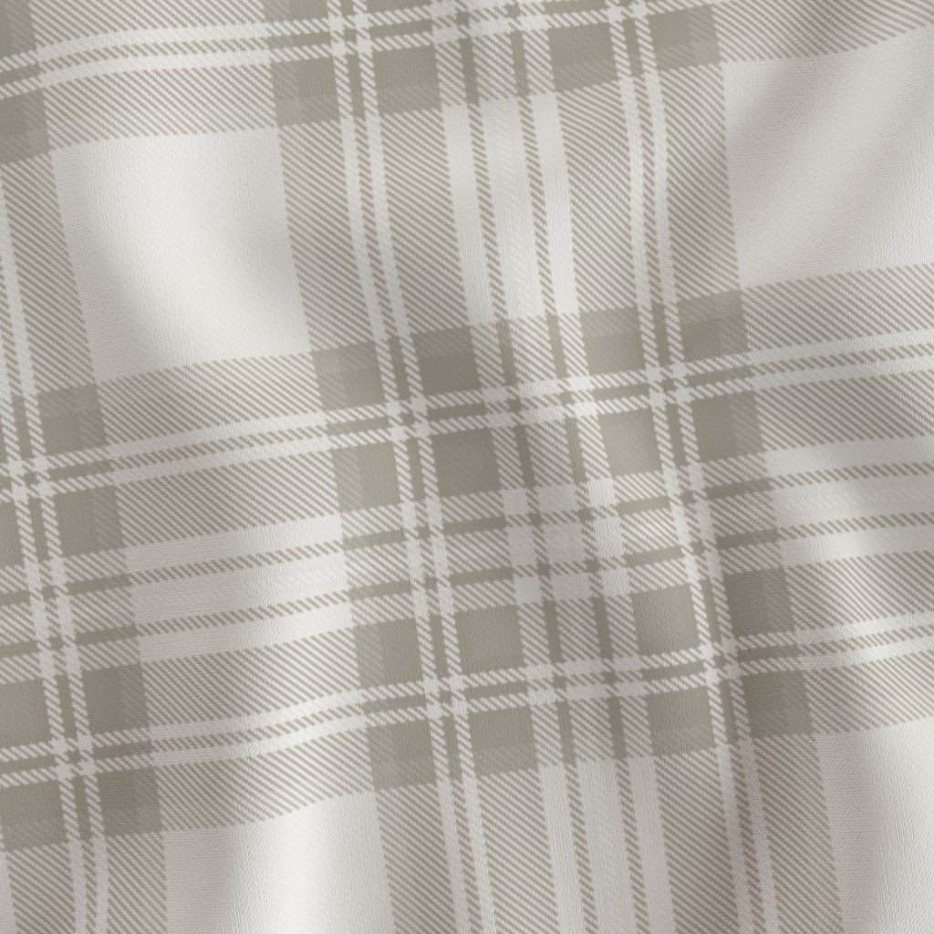 Light Putty Taupe Large Traditional Tartan Plaid Pattern