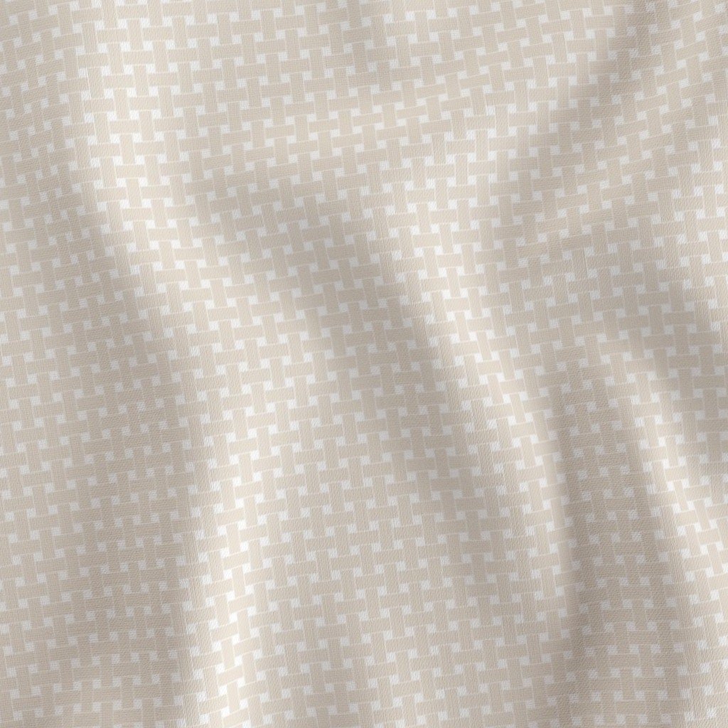 Small Sandstone Cream Cane Weave Pattern on White Background