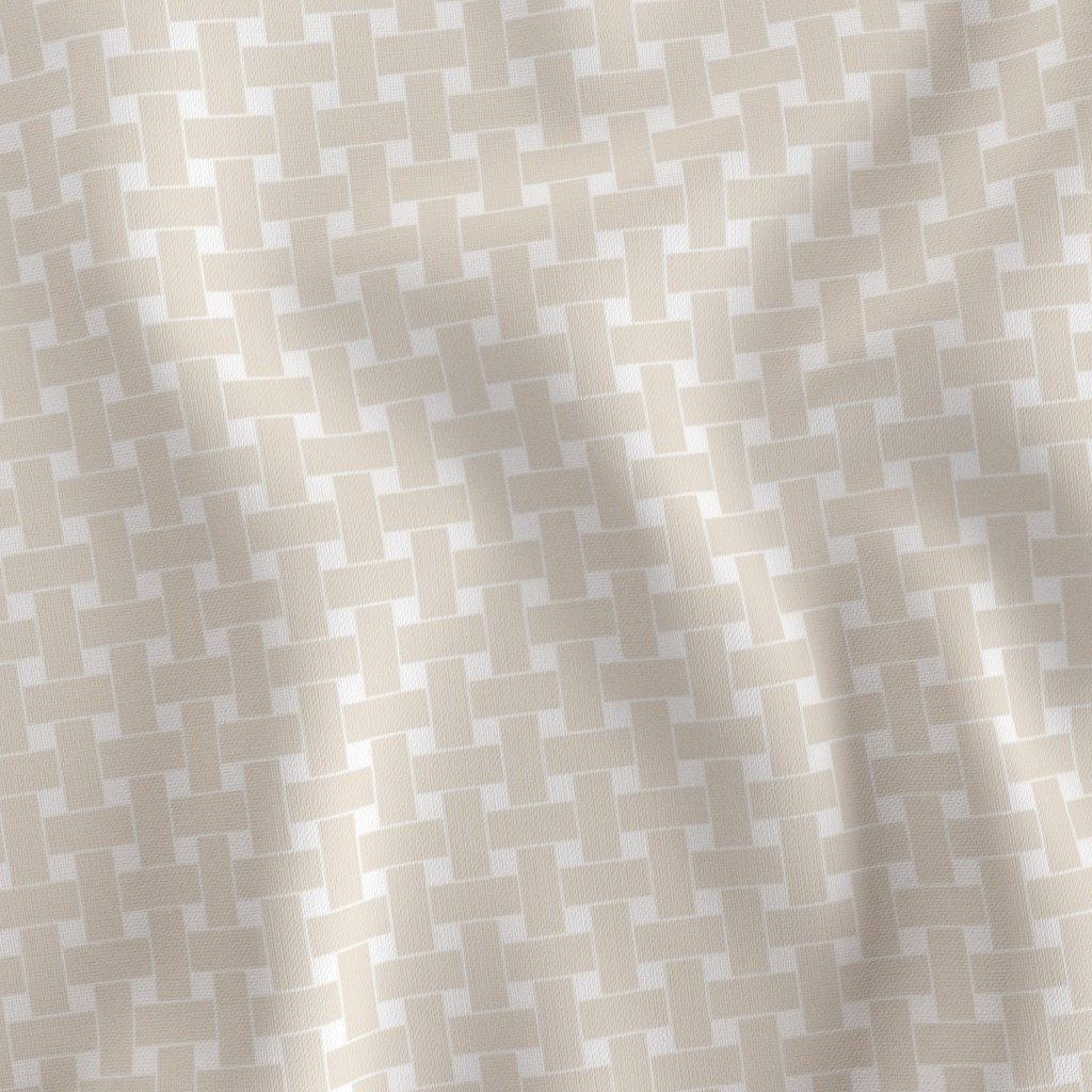 Large Sandstone Cream Cane Weave Pattern on White Background