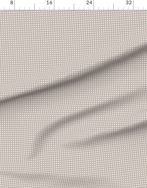 Small Misty Taupe Cane Weave Pattern on White Background