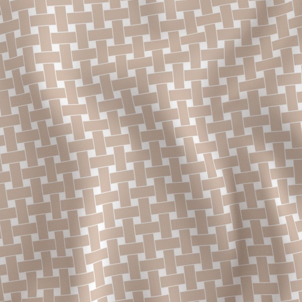 Small Muted Clay Pink Cane Weave Pattern on White Background