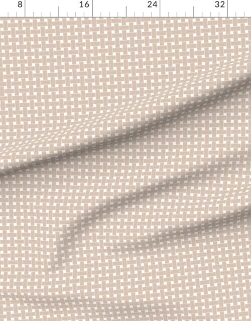 Small Muted Clay Pink Cane Weave Pattern on White Background