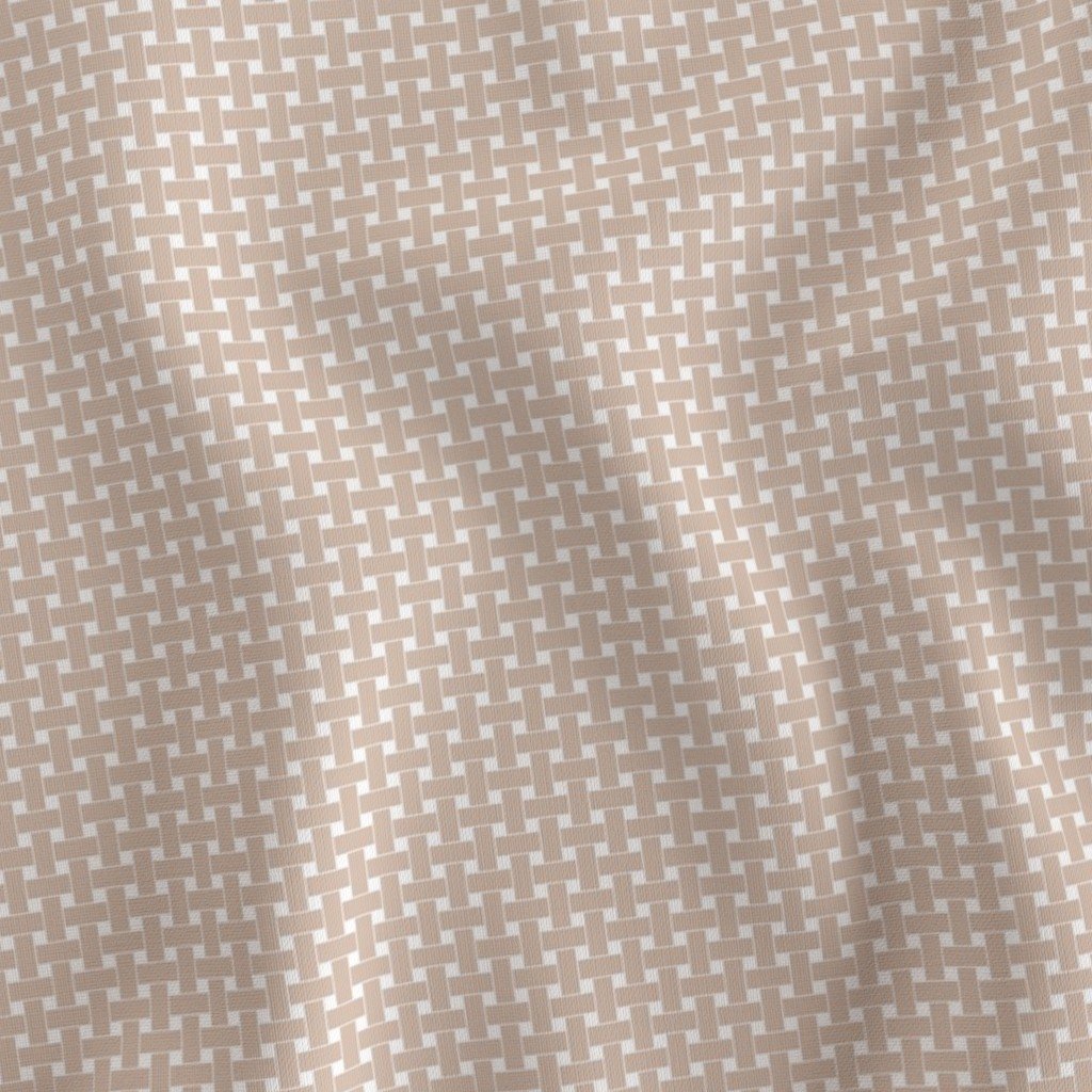 Large Muted Clay Pink Cane Weave Pattern on White Background