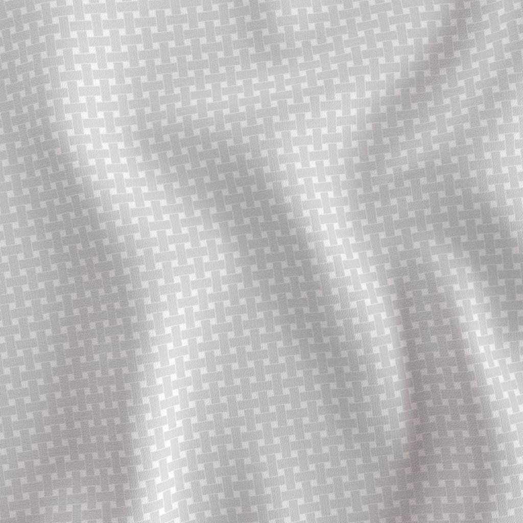 Small Pale Cloud Grey Cane Weave Pattern on White Background