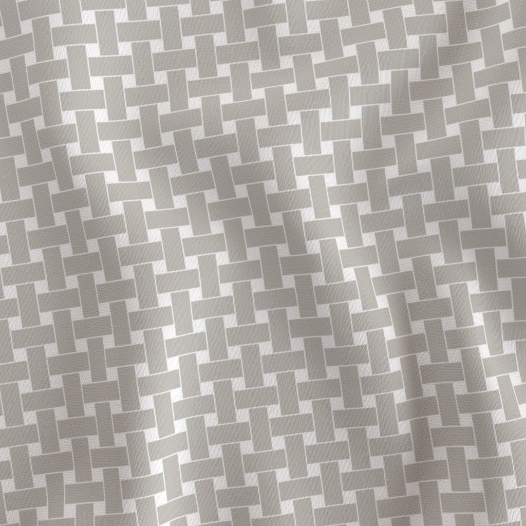 Large Cool Greige Cane Weave Pattern on White Background