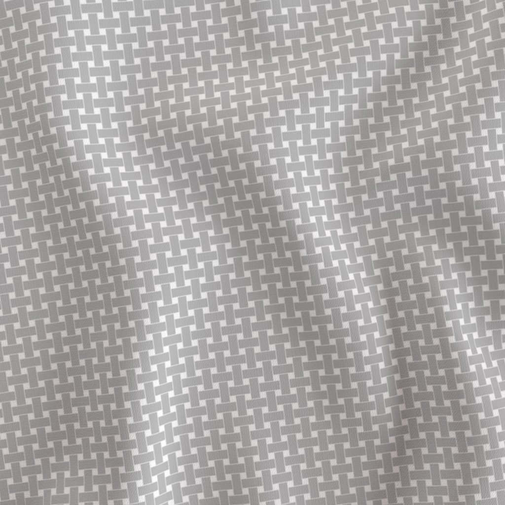 Small Cool Ash Grey Cane Weave Pattern on White Background