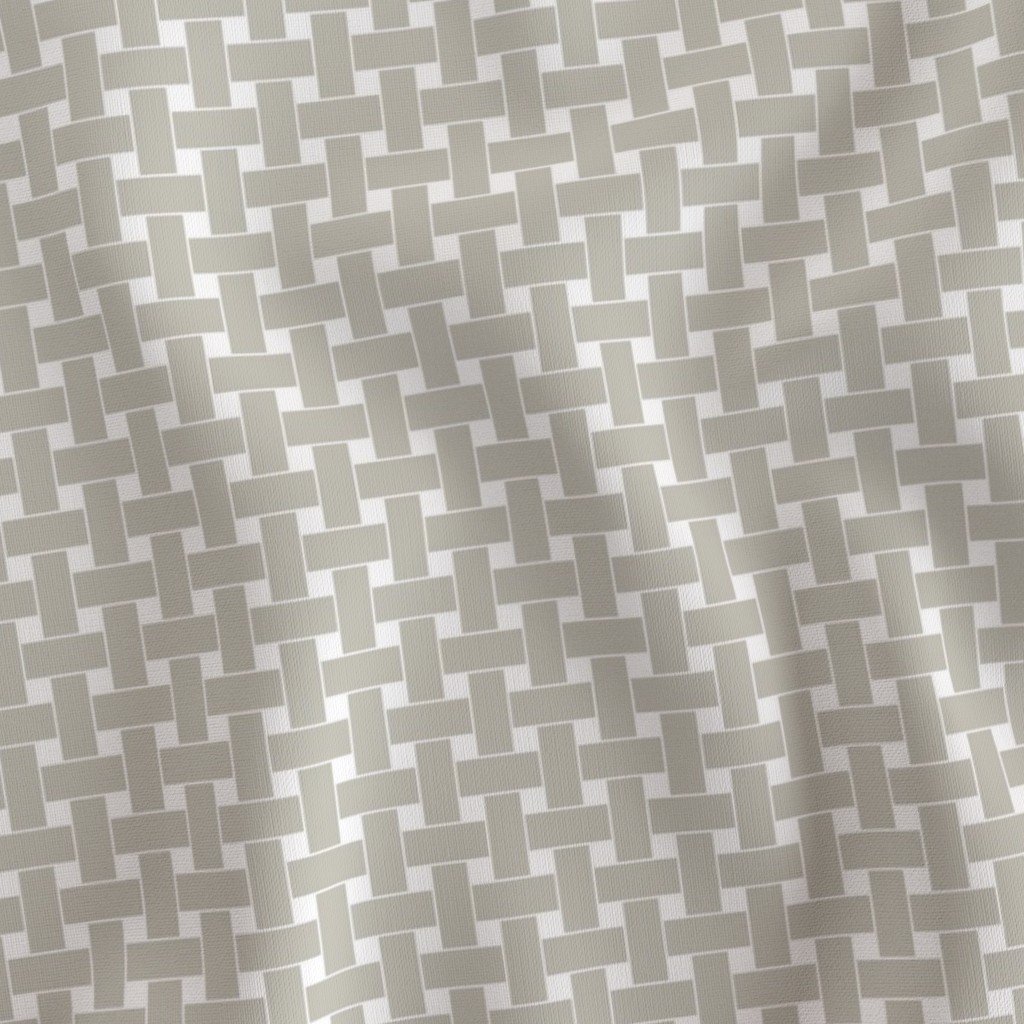 Large Light Putty Taupe Cane Weave Pattern on White Background