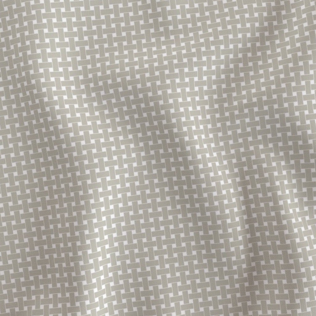 Small Light Putty Taupe Cane Weave Pattern on White Background
