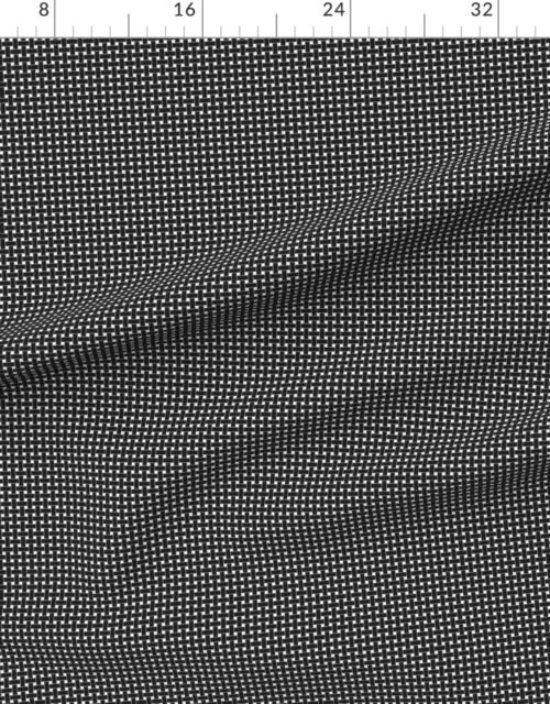 Small Black and White Cane Weave Pattern on Crisp White Background