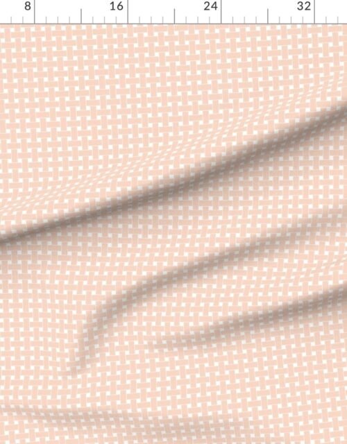 Large Pastel Peach Blush Cane Weave Pattern on White Background