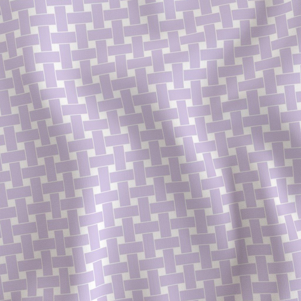 Large Pastel Lavender Mist Cane Weave Pattern on White Background