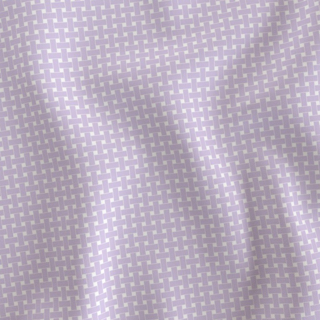 Small Pastel Lavender Mist Cane Weave Pattern on White Background