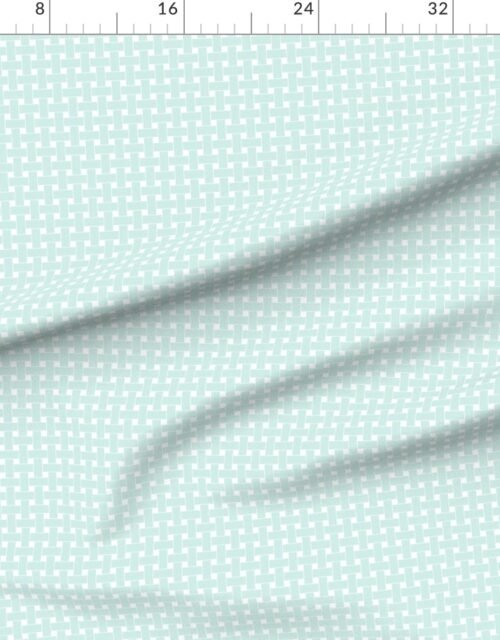 Large Pastel Mint Frost Cane Weave Pattern on White Background