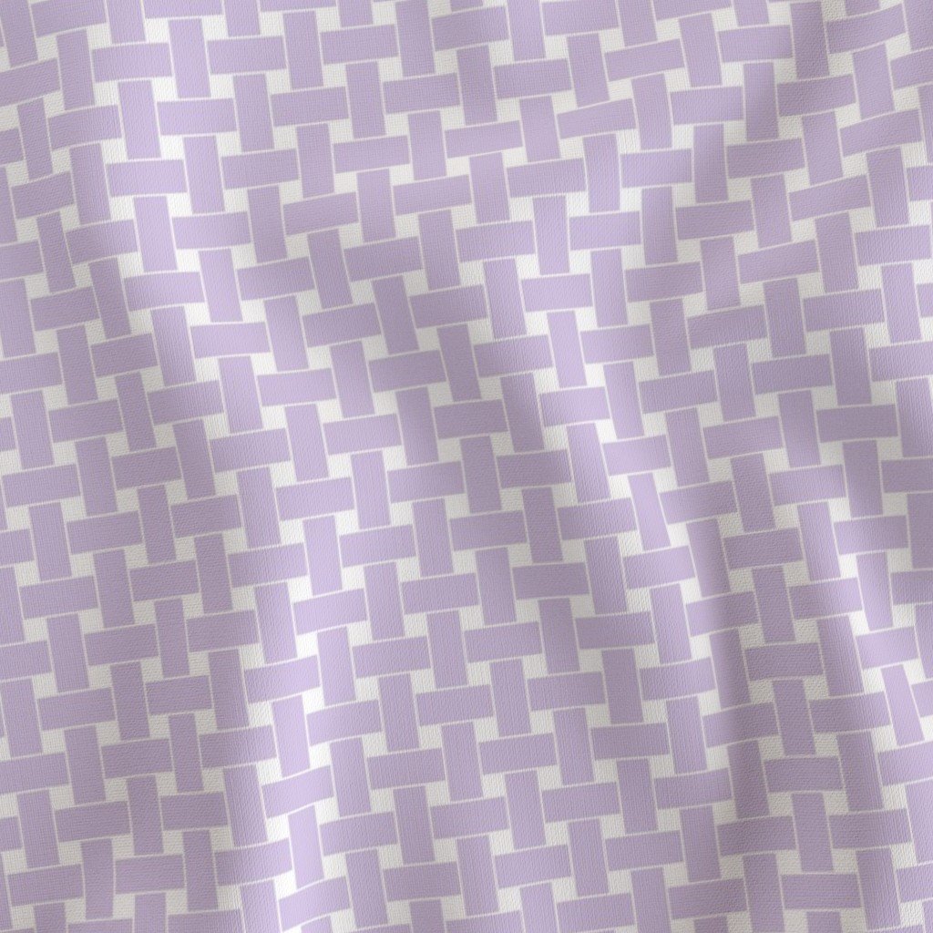 Large Pastel Cool Lilac Cane Weave Pattern on White Background
