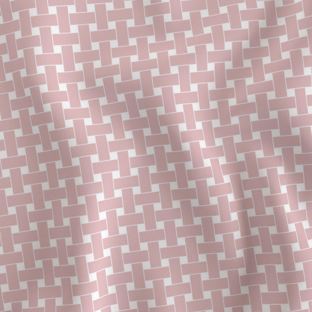 Large Pastel Dusty Rose Cane Weave Pattern on White Background