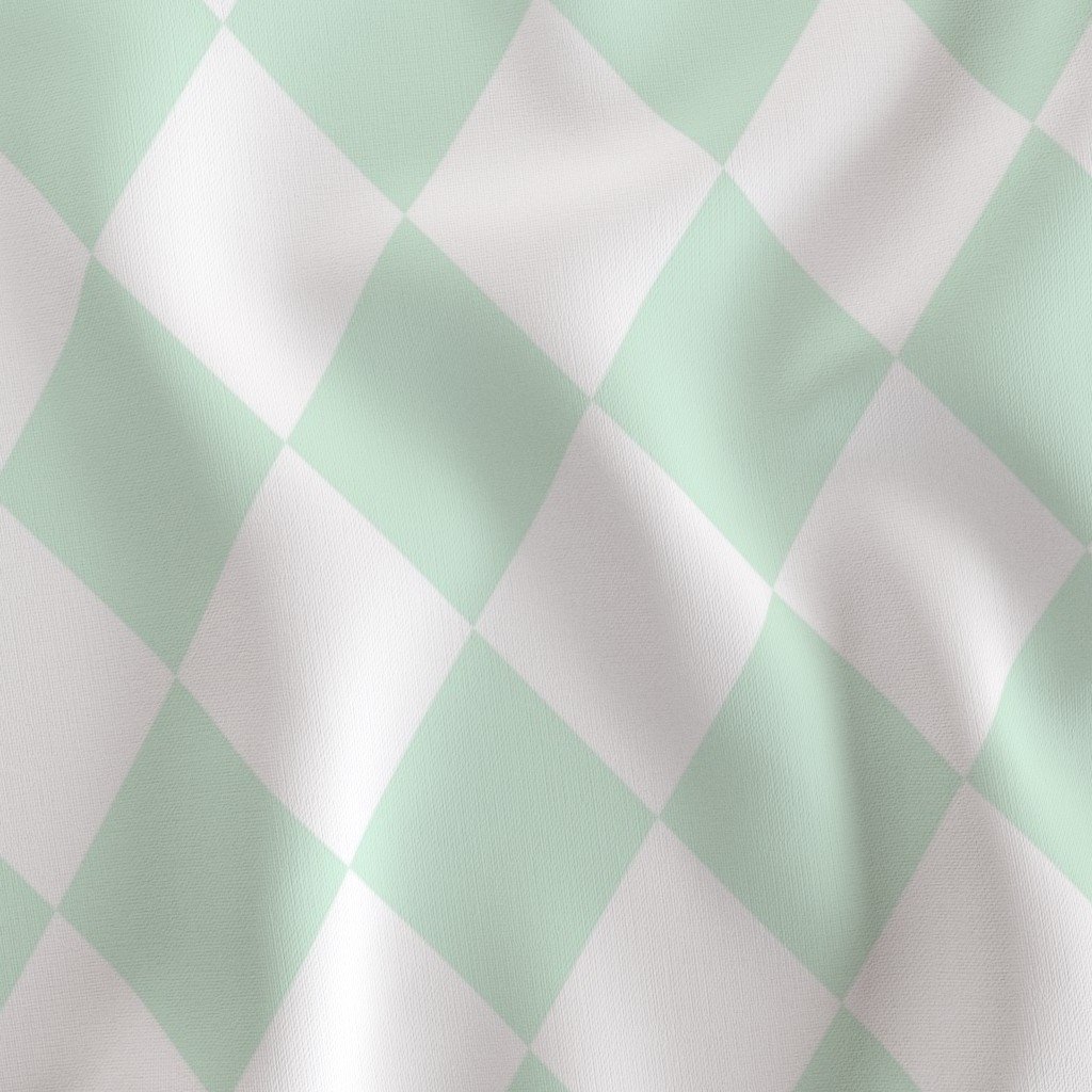Pastel Mint Cream Drift Diamonds on White