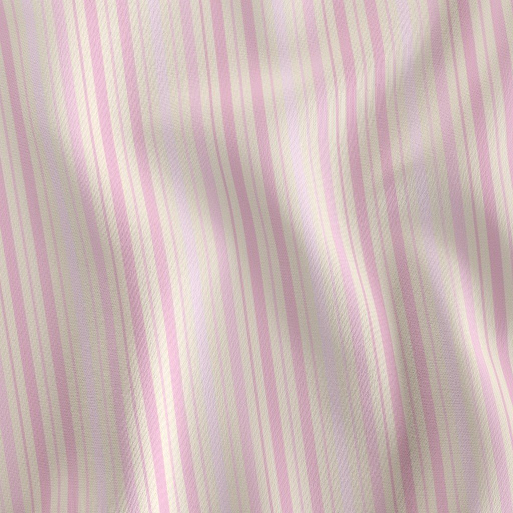 Small Vertical Ticking Stripe in Baby Pink Shades on Cream