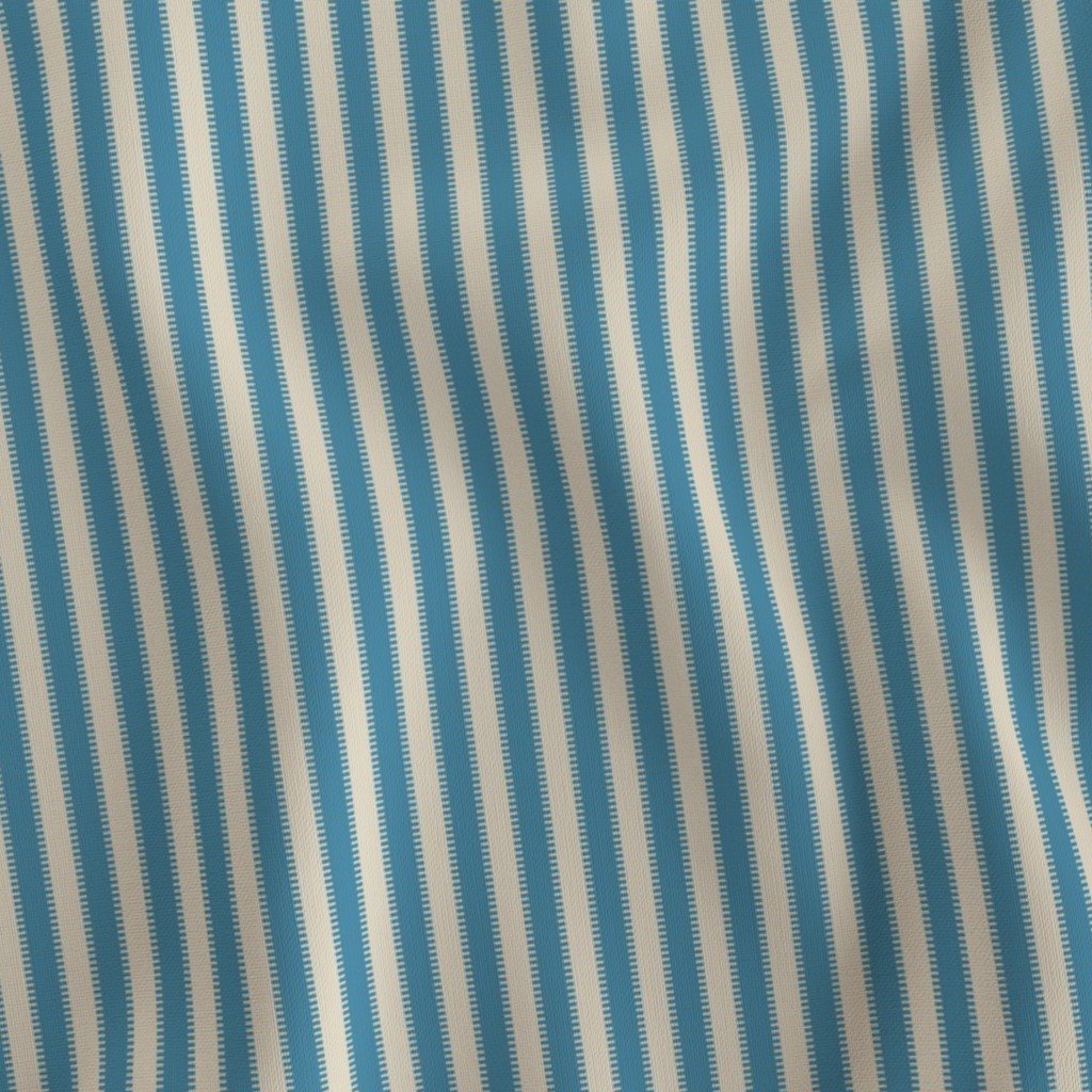 Serrated Tideglass Blue Mini Stripe on Cream