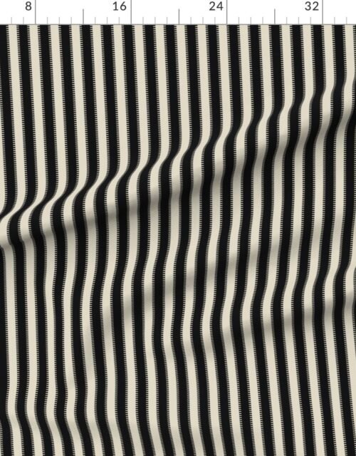 Serrated Squid Ink Black Classic Stripe on Cream