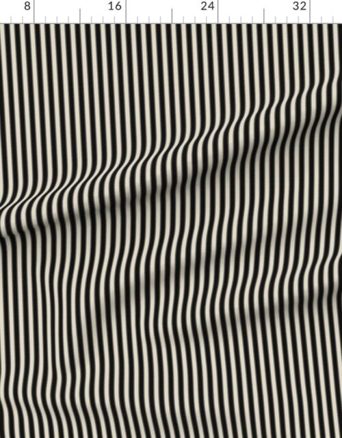 Serrated Squid Ink Black Mini Stripe on Cream