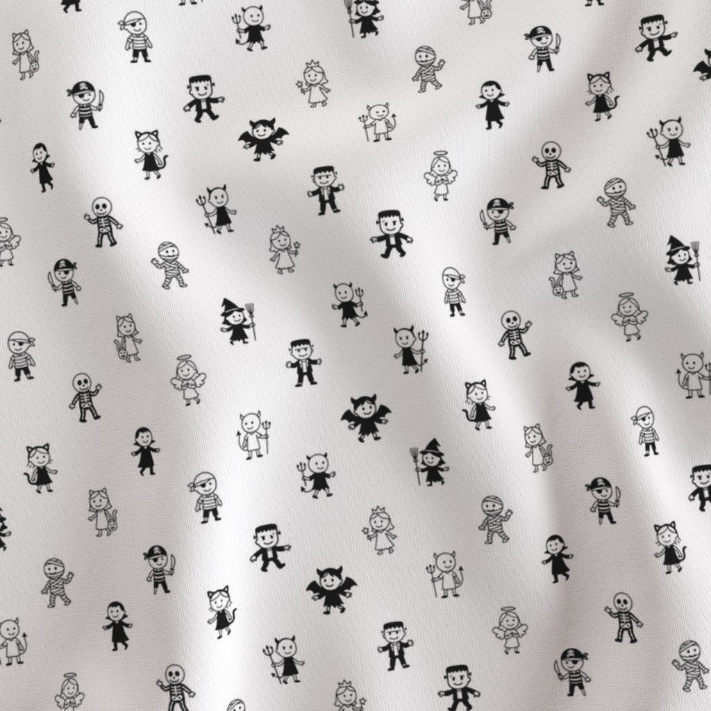 White Stick Figure Halloween Costume Parade Pattern