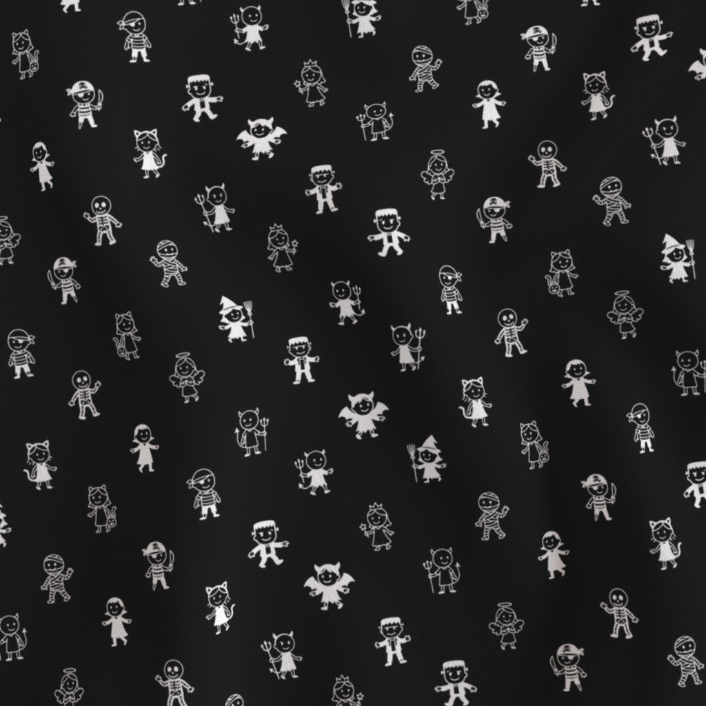 Black Stick Figure Halloween Costume Parade Pattern
