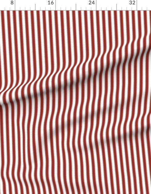 Serrated Winterberry Red Lace Small Stripe on White