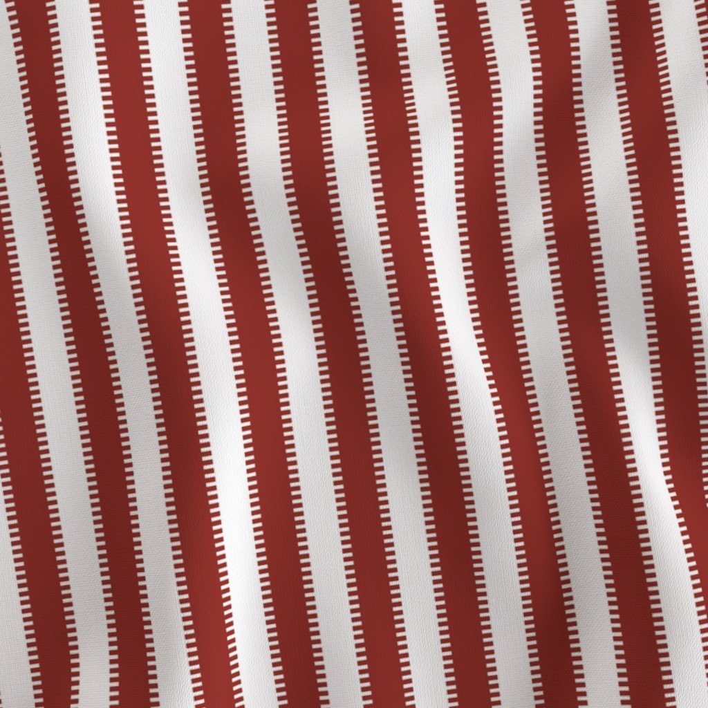 Serrated Winterberry Red Lace Classic Stripe on White