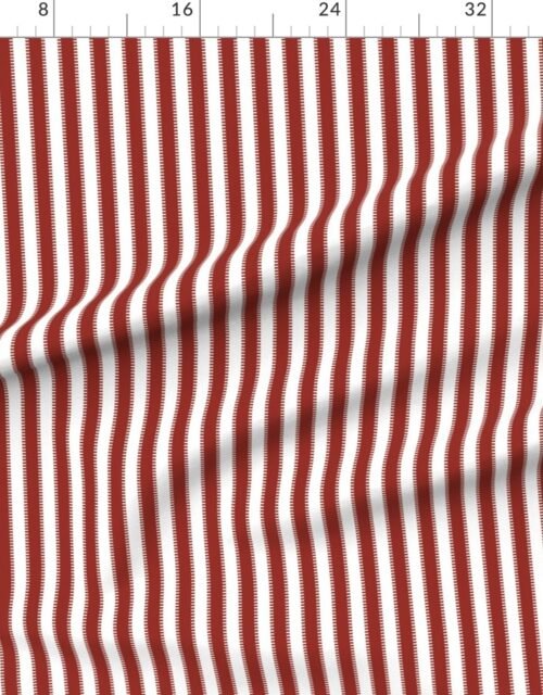 Serrated Winterberry Red Lace Classic Stripe on White