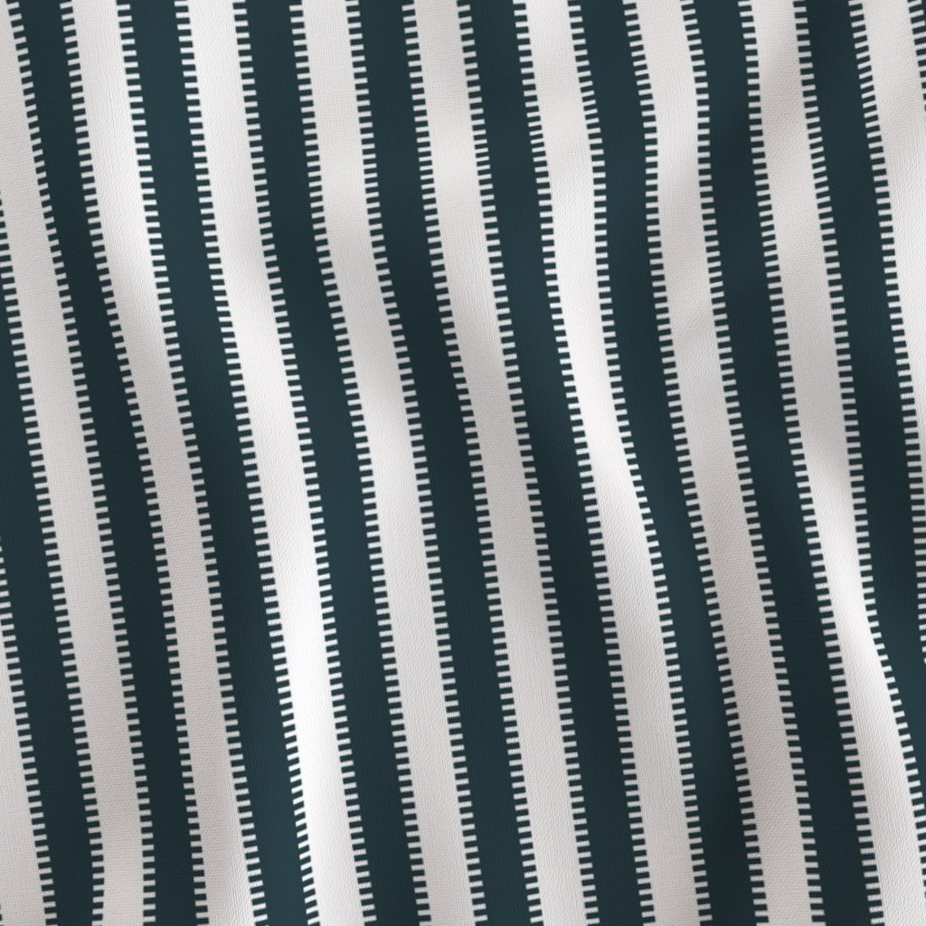 Serrated Balsam Fir Green Classic Stripe on White