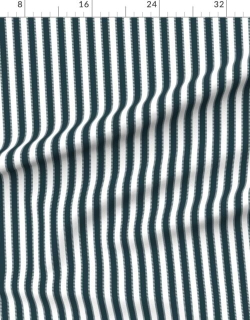 Serrated Balsam Fir Green Classic Stripe on White