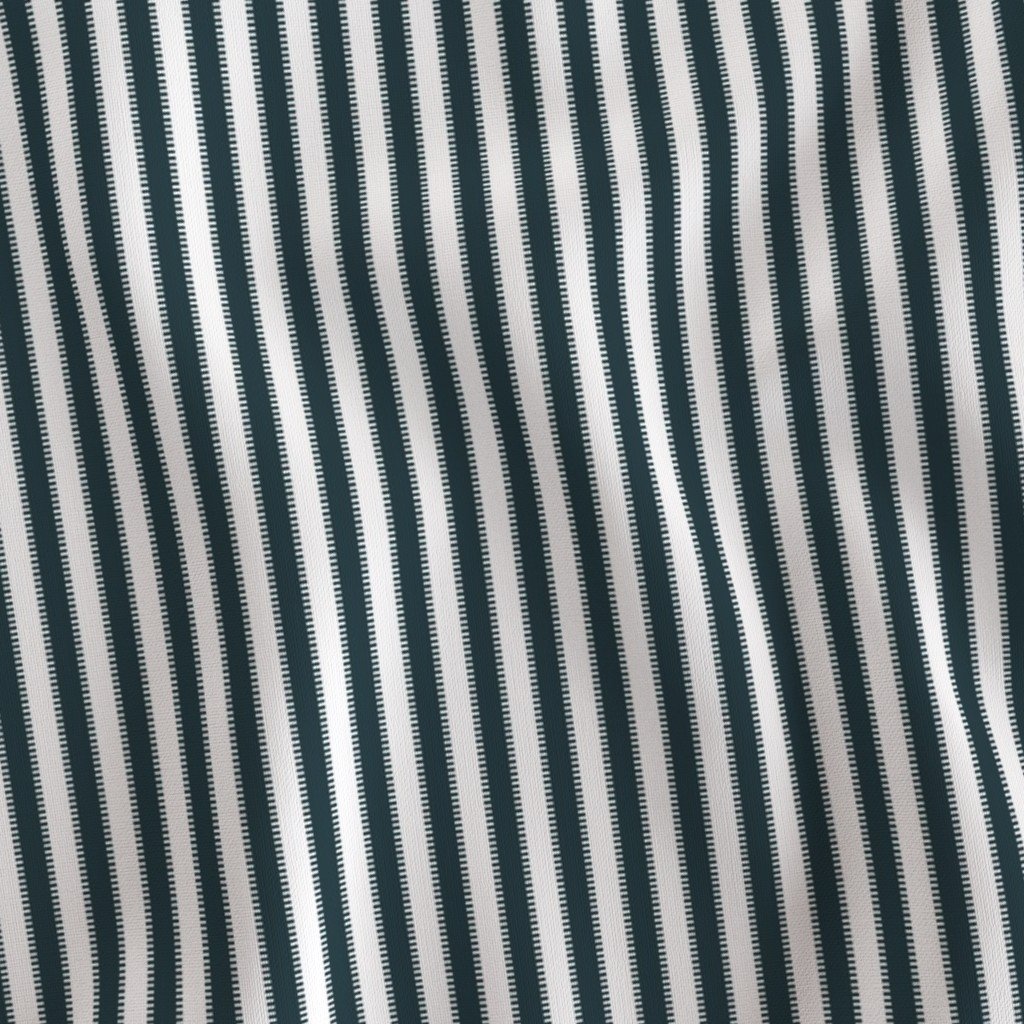 Serrated Balsam Fir Green Mini Stripe on White