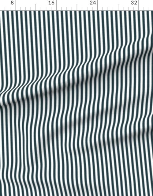 Serrated Balsam Fir Green Mini Stripe on White