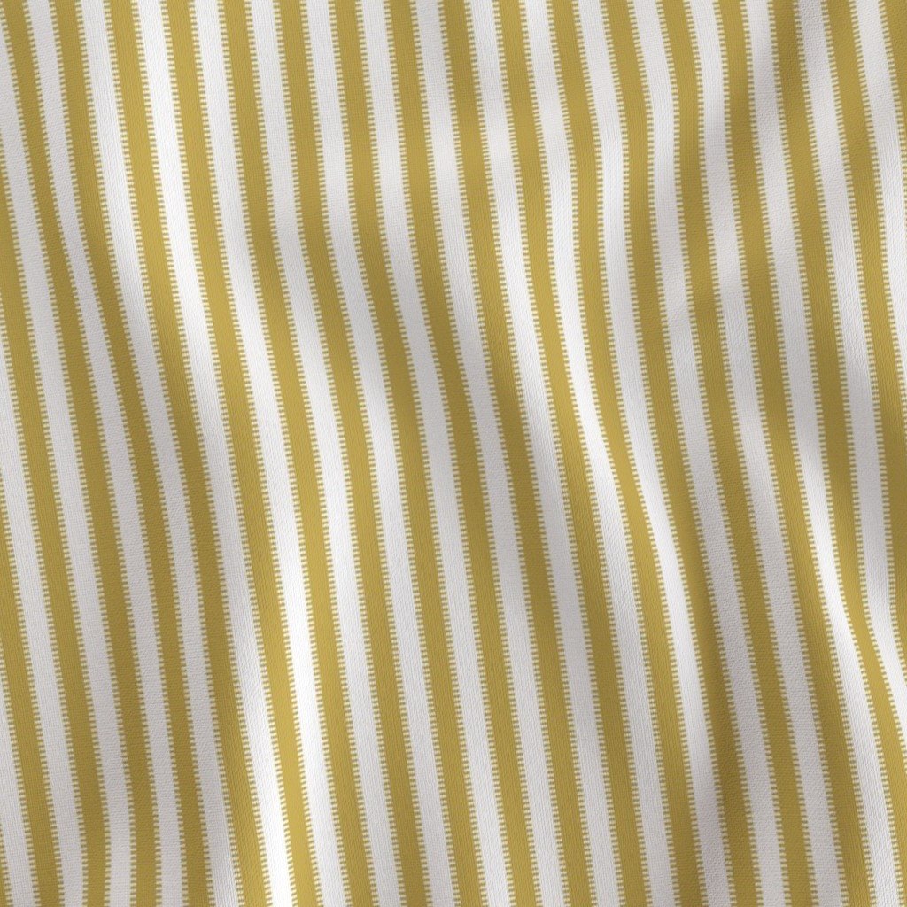 Serrated Gold Garland Mini Stripe on White