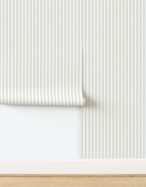 Serrated Bubbly Fizz Small Stripe on White Wallpaper